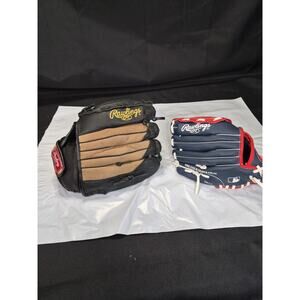 2 Rawlings Gloves , 11.5 Right Hand Throw Fast Pitch BASEBALL GLOVE And A Youth